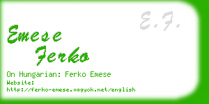 emese ferko business card